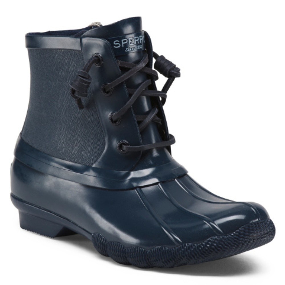 NWT Sperry Syren Gulf Navy Blue Rubber Duck Boots